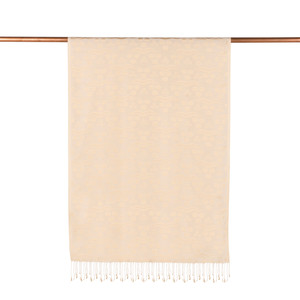 ipekevi - Cream Cintemani Jacquard Silk Scarf (1)