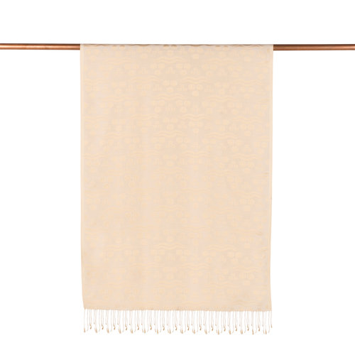 Cream Cintemani Jacquard Silk Scarf