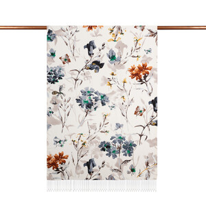ipekevi - Cream Clover Garden Print Silk Scarf (1)