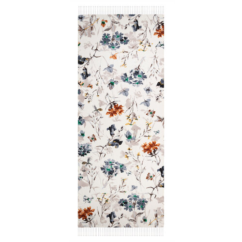 Cream Clover Garden Print Silk Scarf