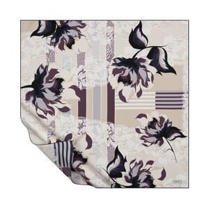Cream Dantela Twill Silk Scarf - Thumbnail