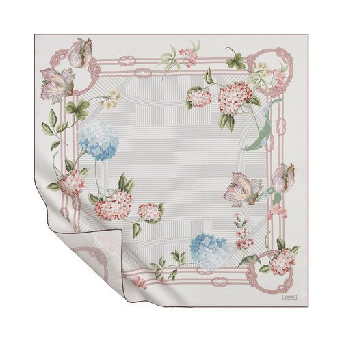 Cream Dry Rose Kement Twill Silk Scarf