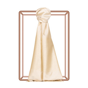 Cream Duchess Lurex Silk Scarf - Thumbnail