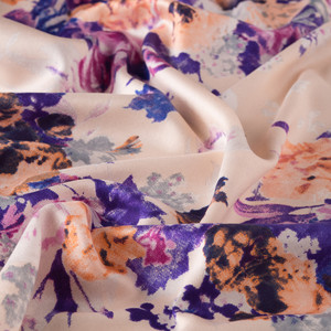 Cream Garden Spirit Print Silk Scarf - Thumbnail