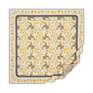 ipekevi - Cream Gold Imperial Garden Cotton Scarf