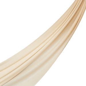 Cream Gradient Wool Silk Scarf - Thumbnail