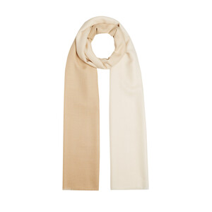 ipekevi - Cream Gradient Wool Silk Scarf (1)