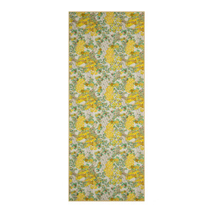 Cream Green Rich Rose Cotton Scarf - Thumbnail