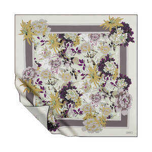 ipekevi - Cream Grey Summer Twill Silk Scarf