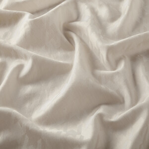 Cream Houndstooth Cotton Silk Scarf - Thumbnail