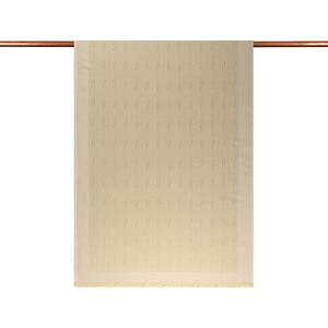 Cream IE Monogram Cotton Silk Scarf - Thumbnail