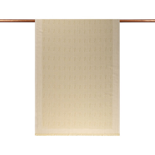 Cream IE Monogram Cotton Silk Scarf