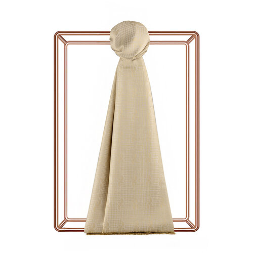 Cream IE Monogram Cotton Silk Scarf