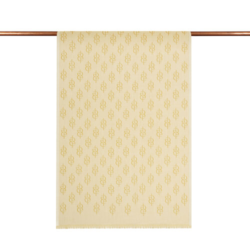 Cream IE Monogram Wool Silk Scarf