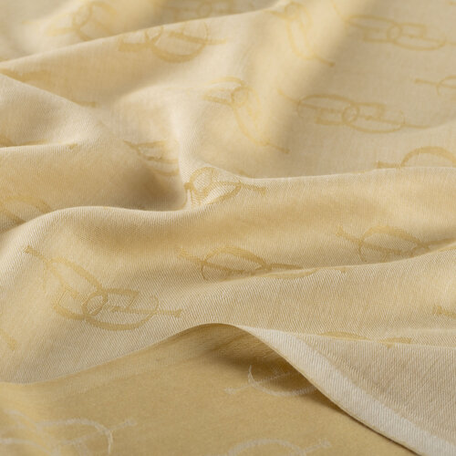 Cream IE Monogram Wool Silk Scarf