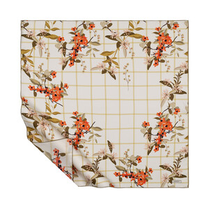 ipekevi - Cream Ikebana Twill Silk Scarf