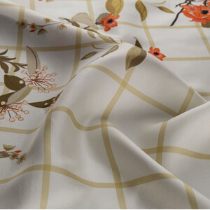ipekevi - Cream Ikebana Twill Silk Scarf (1)