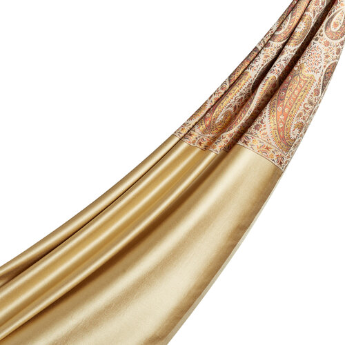 Cream Jacquard Hand Woven Prime Silk Scarf