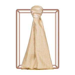 Cream Lurex Silk Scarf - Thumbnail