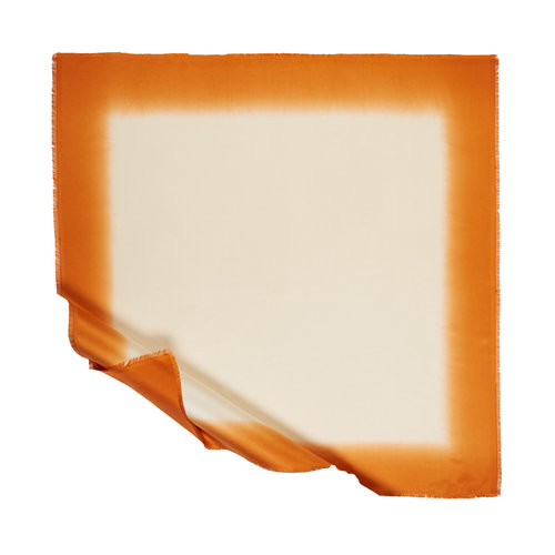 Cream Orange Gradient Silk Scarf