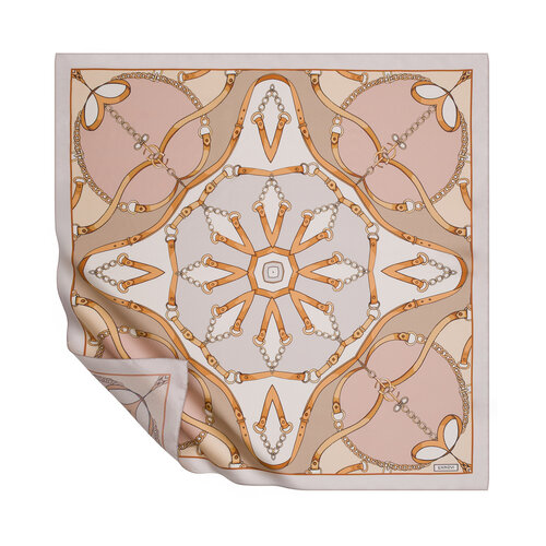 Cream Palaceful Twill Silk Scarf