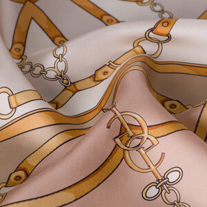 ipekevi - Cream Palaceful Twill Silk Scarf (1)