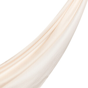 Cream Plain Cotton Silk Scarf - Thumbnail