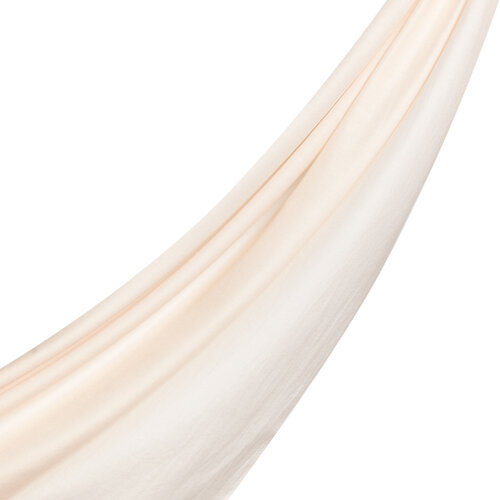 Cream Plain Cotton Silk Scarf