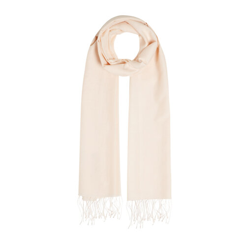 Cream Plain Cotton Silk Scarf