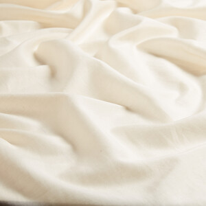Cream Plain Cotton Silk Scarf - Thumbnail