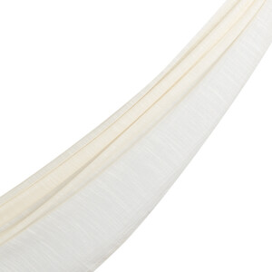 Cream Plain Cotton Silk Scarf - Thumbnail