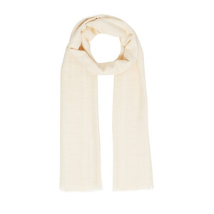 ipekevi - Cream Plain Cotton Silk Scarf (1)