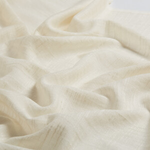 Cream Plain Cotton Silk Scarf - Thumbnail