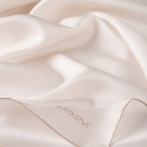 ipekevi - Cream Plain Silk Twill Scarf (1)