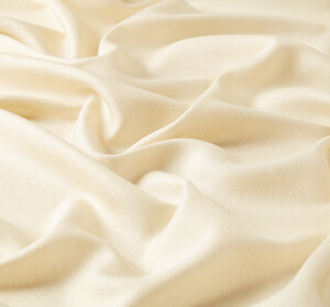 Cream Plain Wool Silk Scarf - Thumbnail