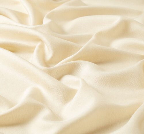 Cream Plain Wool Silk Scarf