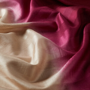 ipekevi - Cream Plum Mono Striped Gradient Silk Scarf (1)