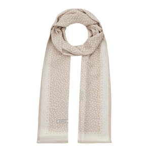 Cream Polka-Dot Cotton Scarf - Thumbnail
