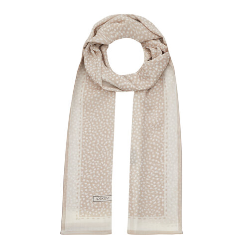 Cream Polka-Dot Cotton Scarf