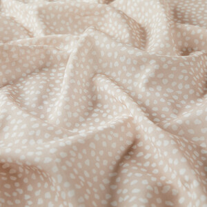 Cream Polka-Dot Cotton Scarf - Thumbnail