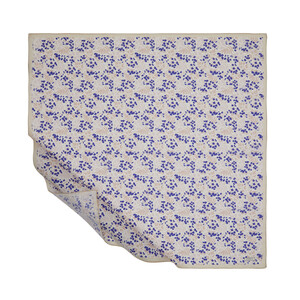 Cream Purple Cluster Cotton Scarf - Thumbnail