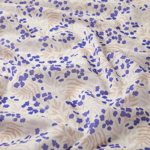 Cream Purple Cluster Cotton Scarf - Thumbnail