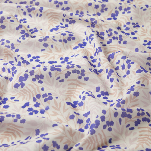 Cream Purple Cluster Cotton Scarf