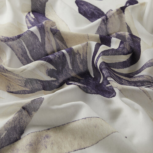 Cream Purple Palmaria Cotton Scarf