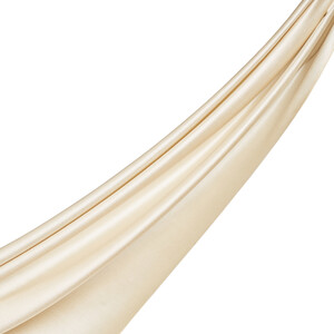 Cream Reversible Silk Neck Scarf - Thumbnail