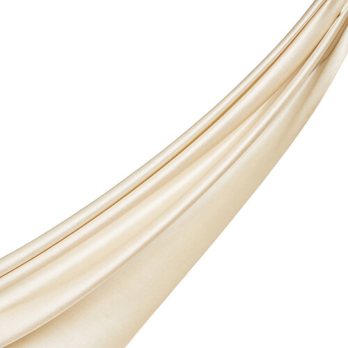 Cream Reversible Silk Neck Scarf