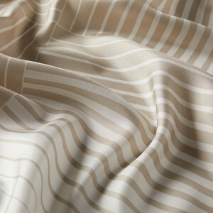 Cream Scan Print Silk Twill Scarf - Thumbnail