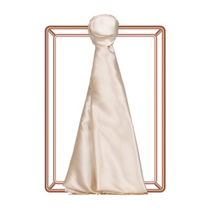 Cream Shantung Silk Scarf - Thumbnail