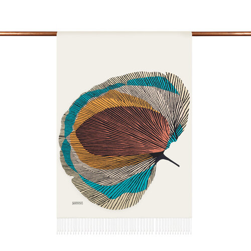 Cream Silk Tree Print Silk Scarf