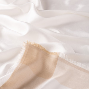 Cream Silk Twill Scarf - Thumbnail